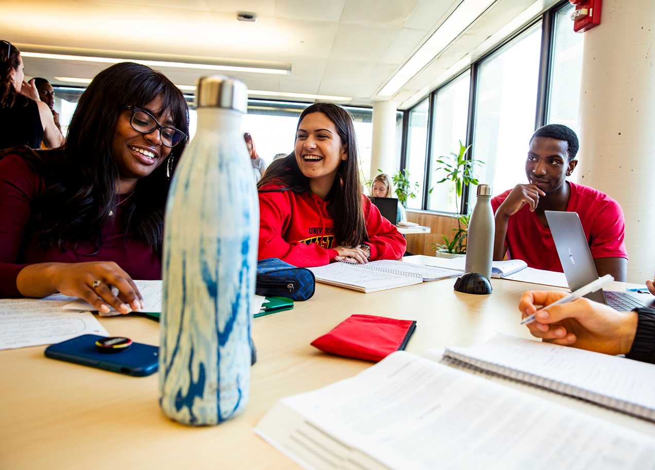 Students studying together.